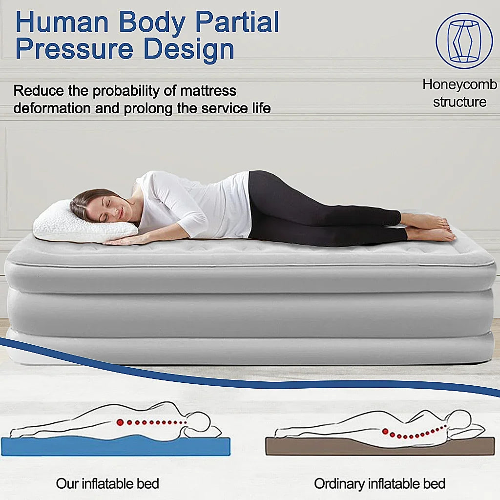 Built In Pump Inflatable Camping Mattress for Two Thickened PVC