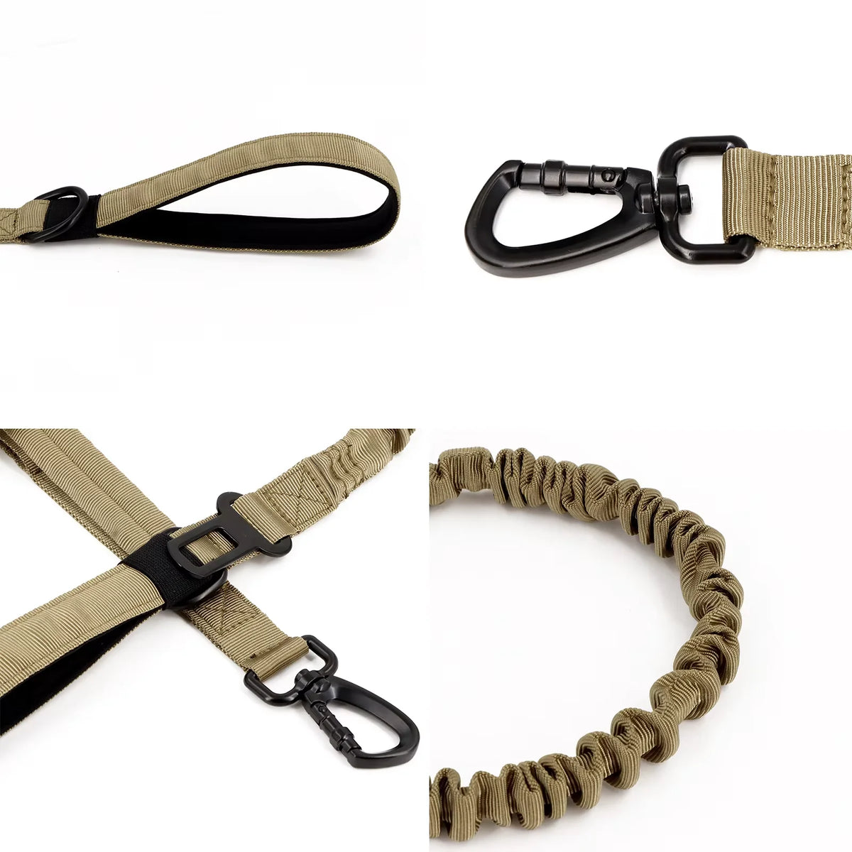 PETRAVEL Adjustable Military Dog Leash With Quick Release Dual Handles