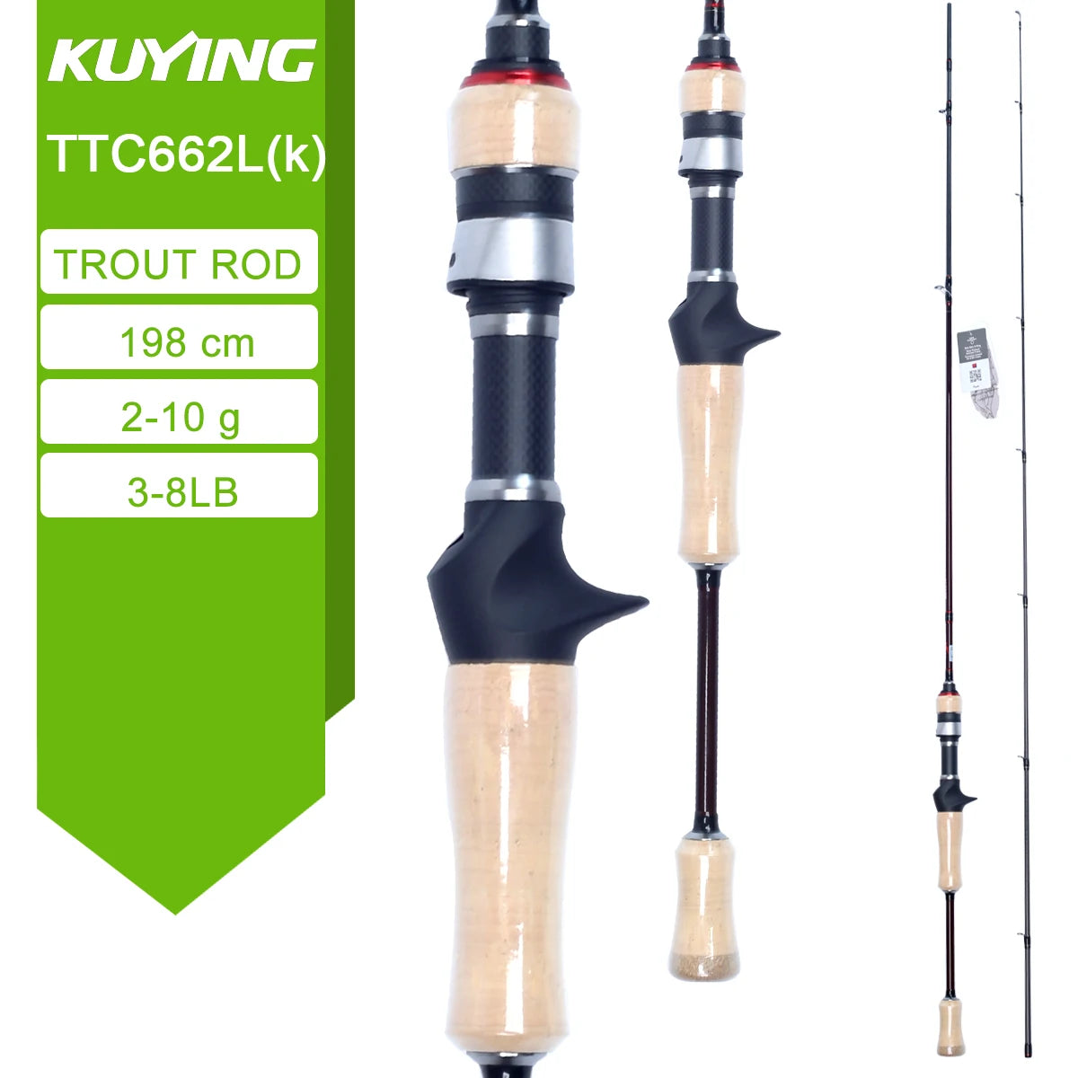 KUYING TETON Carbon Spinning And Casting Fishing Lure Rod