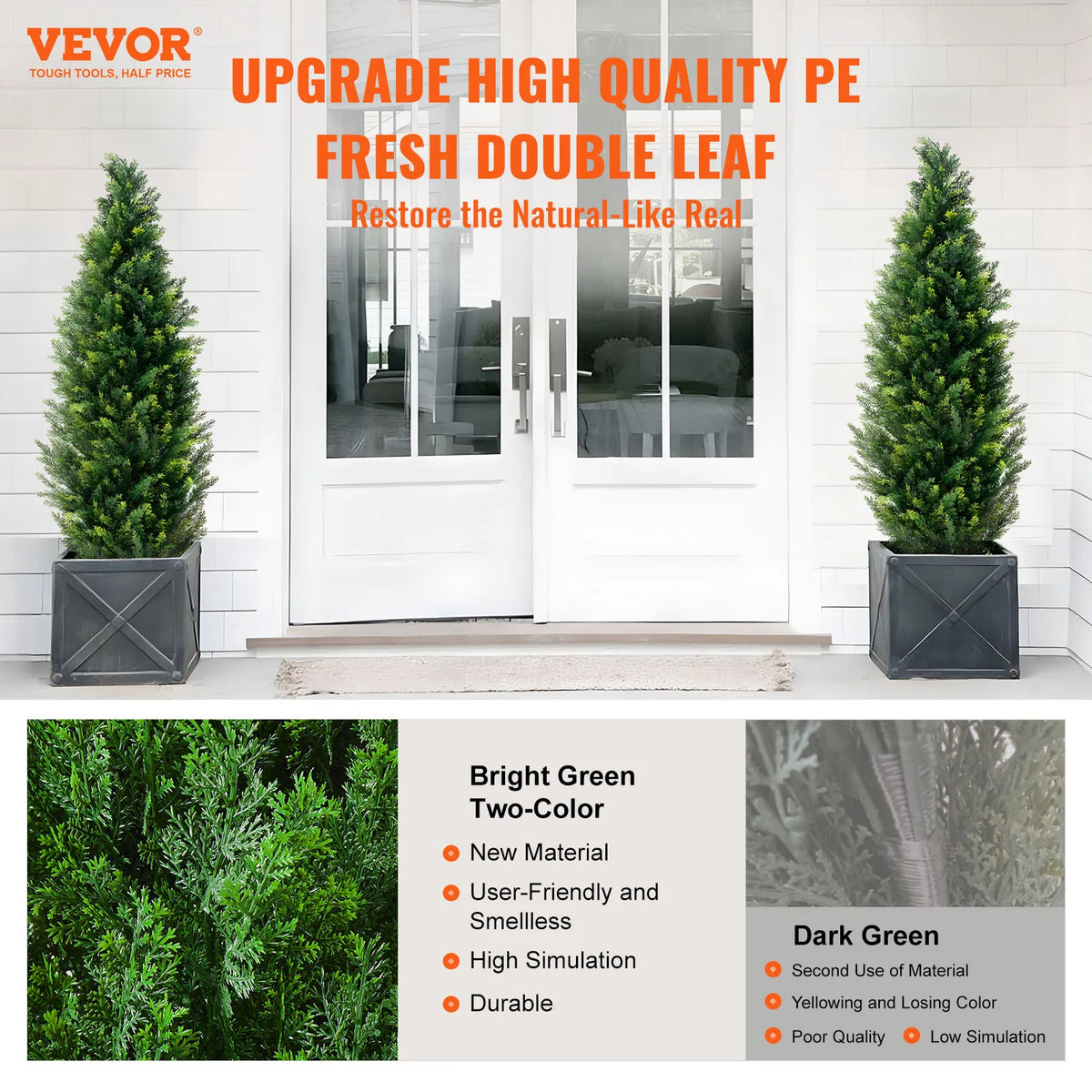SucceBuy Artificial Cedar Topiary Trees for Home and Outdoor Decor
