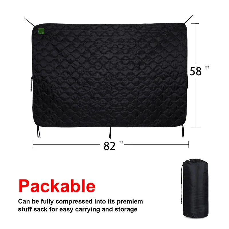 Tactical Camouflage Poncho Liner Water Repellent Quilted Outdoor Blanket