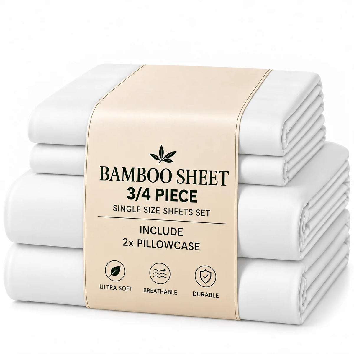 3/4pcs Bamboo Sheet Set, Twin/Full/Queen/King Size, Ultra Soft Breathable Hotel Style Bedding, 15 Inch Deep Pocket Fitted Sheet, Wrinkle Resistant & Machine Washable Bed Sheets