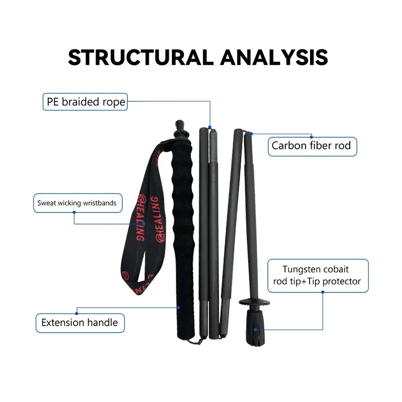 OKHEALING Carbon Fiber Folding Trekking Poles for Hiking and Camping