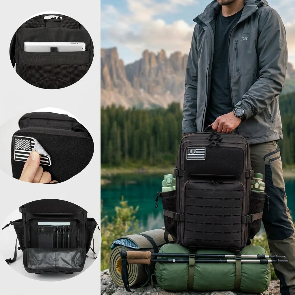 ReFire Gear Tactical Fishing Backpack With MOLLE Webbing System Outdoor Use