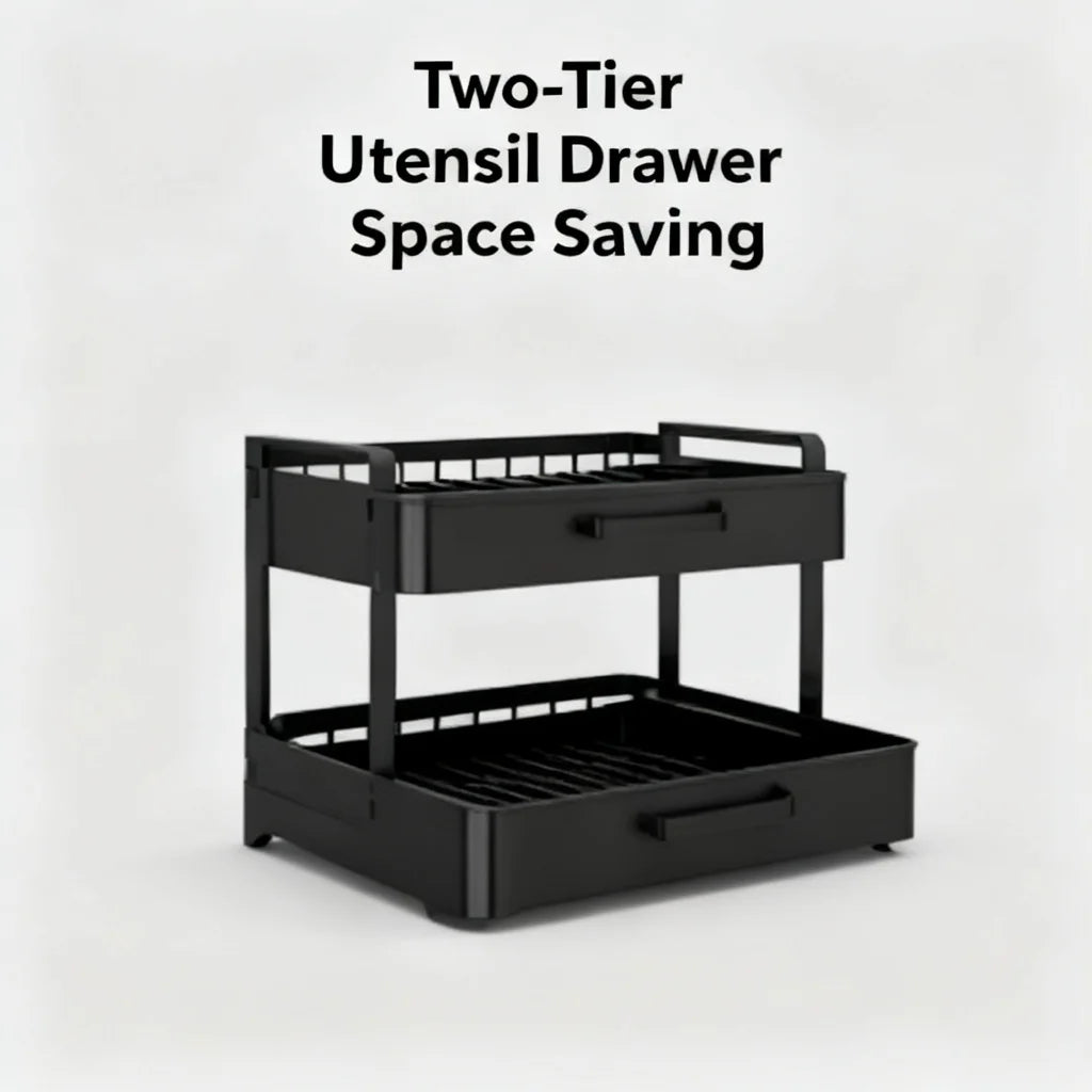 2-Tier Dish Drying Rack Rust-Proof Black 2-Tier Dish Drying Rack with Drain Tray for Kitchen Counter Organization Top Rated 2026