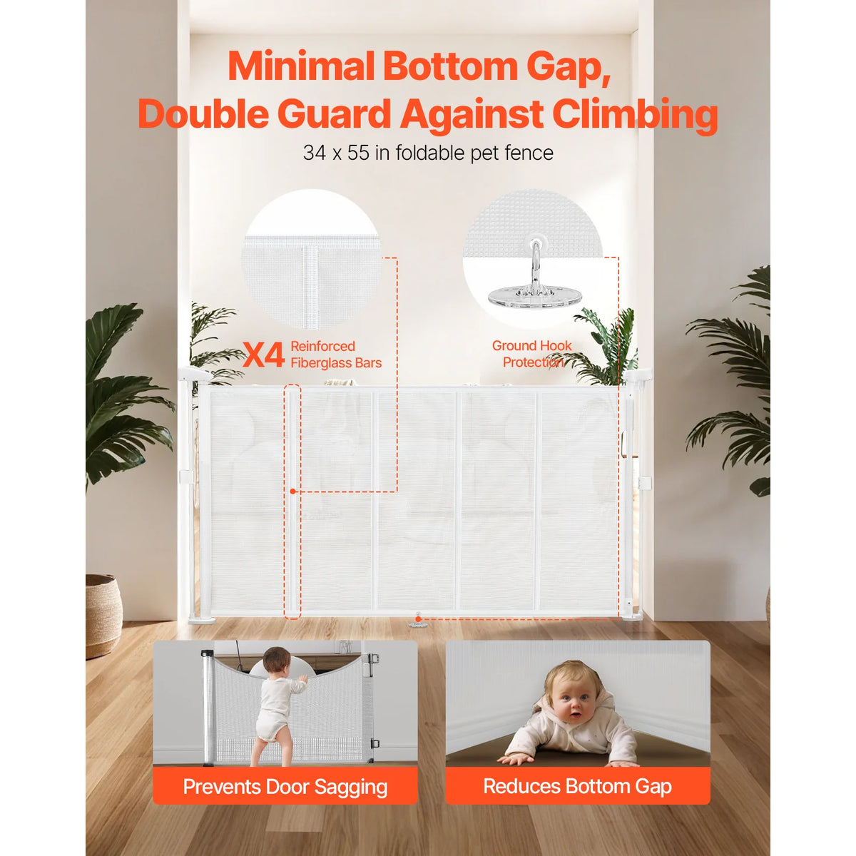 SucceBuy Retractable Safety Gate for Babies, Children and Pets