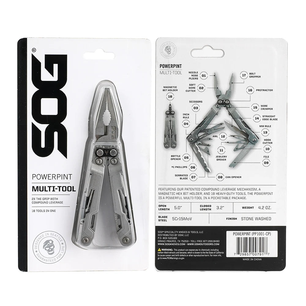 SOG PowerPint Multi Tool With 18 Essential Pocket Tools