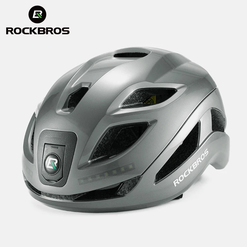 ROCKBROS LED Cycling Helmet With Rechargeable Front Safety Light