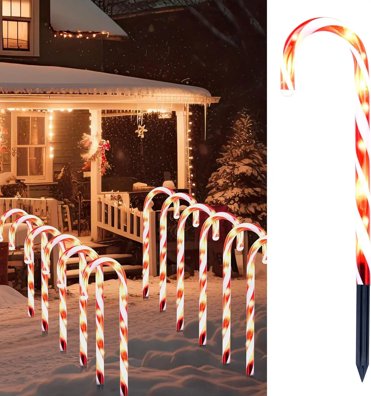 Joyfy Christmas Candy Cane Pathway Lights for Holiday Decorations