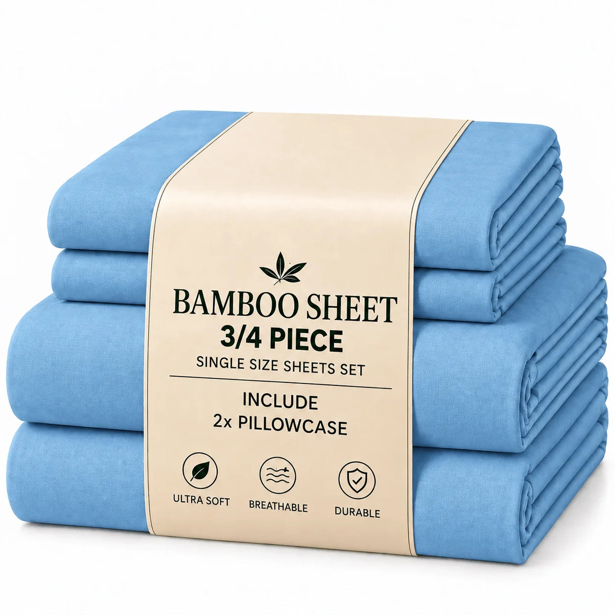 3/4pcs Bamboo Sheet Set, Twin/Full/Queen/King Size, Ultra Soft Breathable Hotel Style Bedding, 15 Inch Deep Pocket Fitted Sheet, Wrinkle Resistant & Machine Washable Bed Sheets