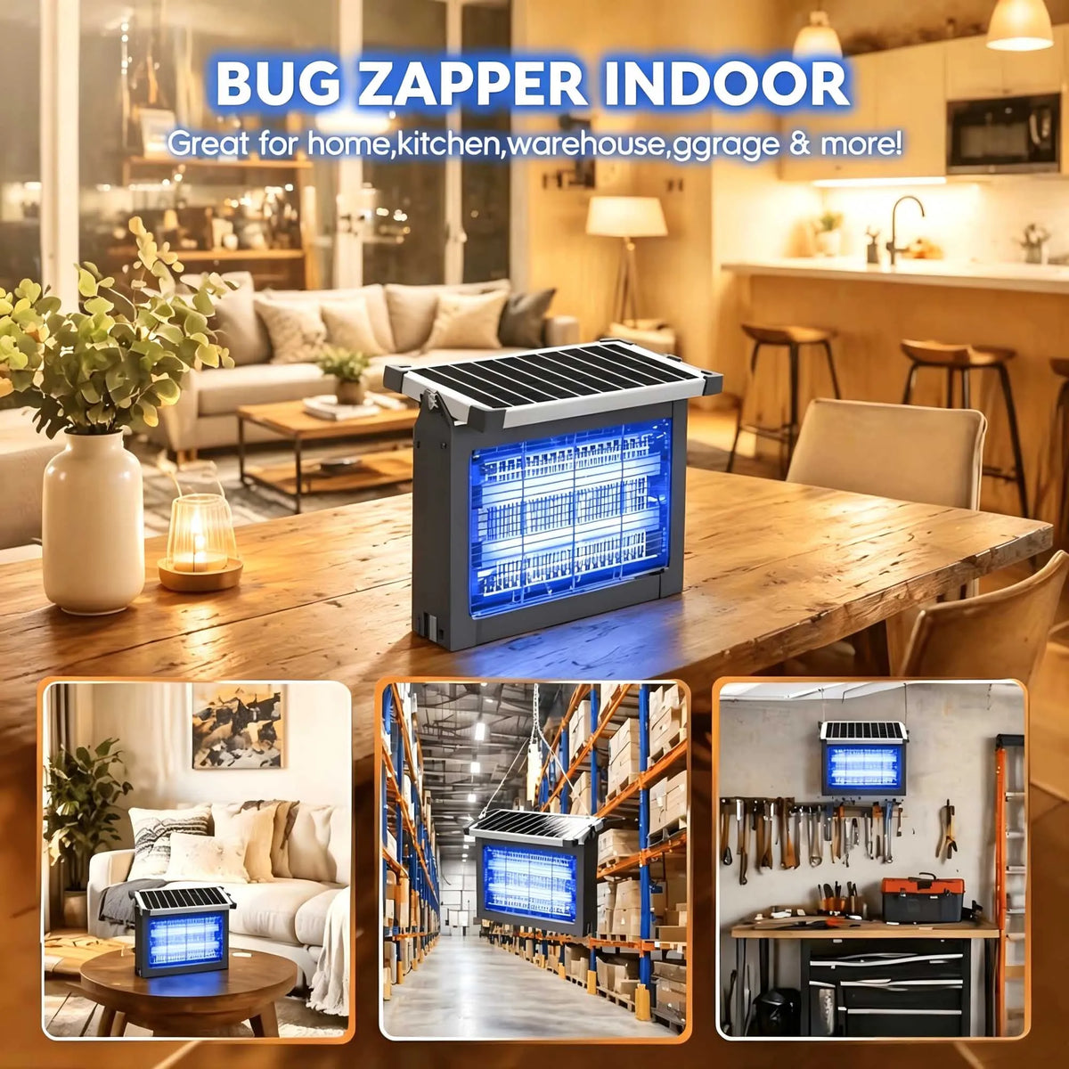 Solar Outdoor Bug Zapper With Sensor For Mosquito Control