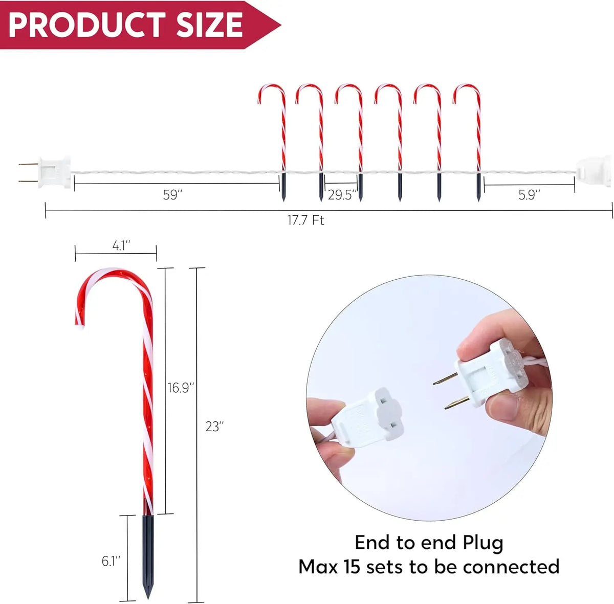 Joyfy Christmas Candy Cane Pathway Lights for Holiday Decorations