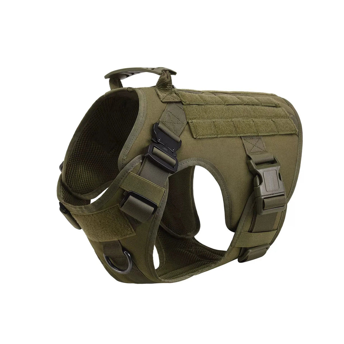 PETRAVEL Tactical Dog Harness With Molle Pouches Collar And Leash