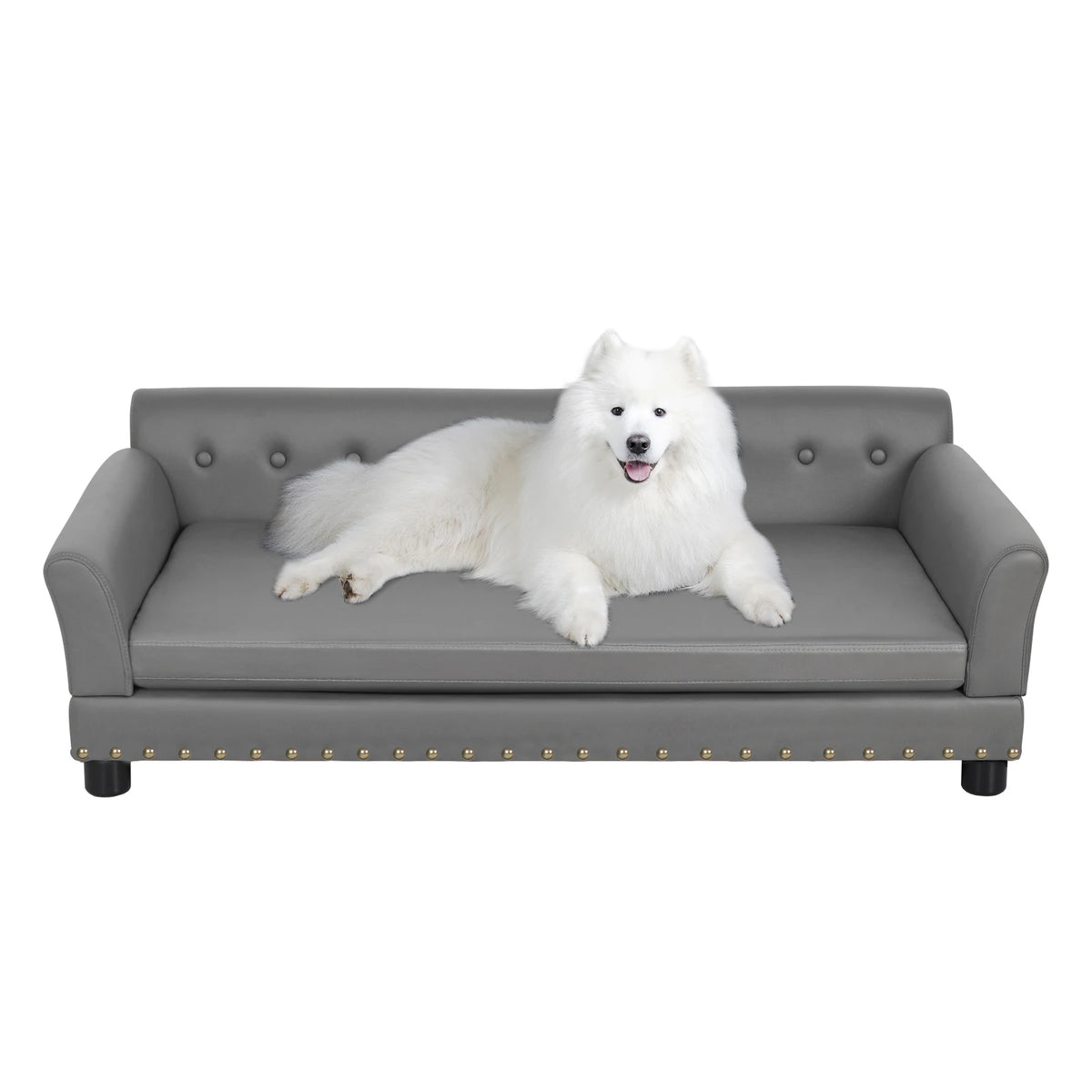 BINGOPAW Durable Elevated Dog Sofa Bed With Waterproof Leather Comfort