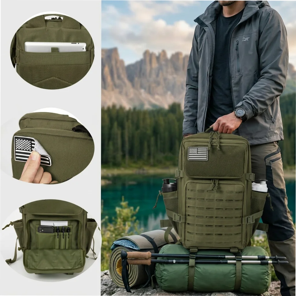 ReFire Gear Tactical Fishing Backpack With MOLLE Webbing System Outdoor Use