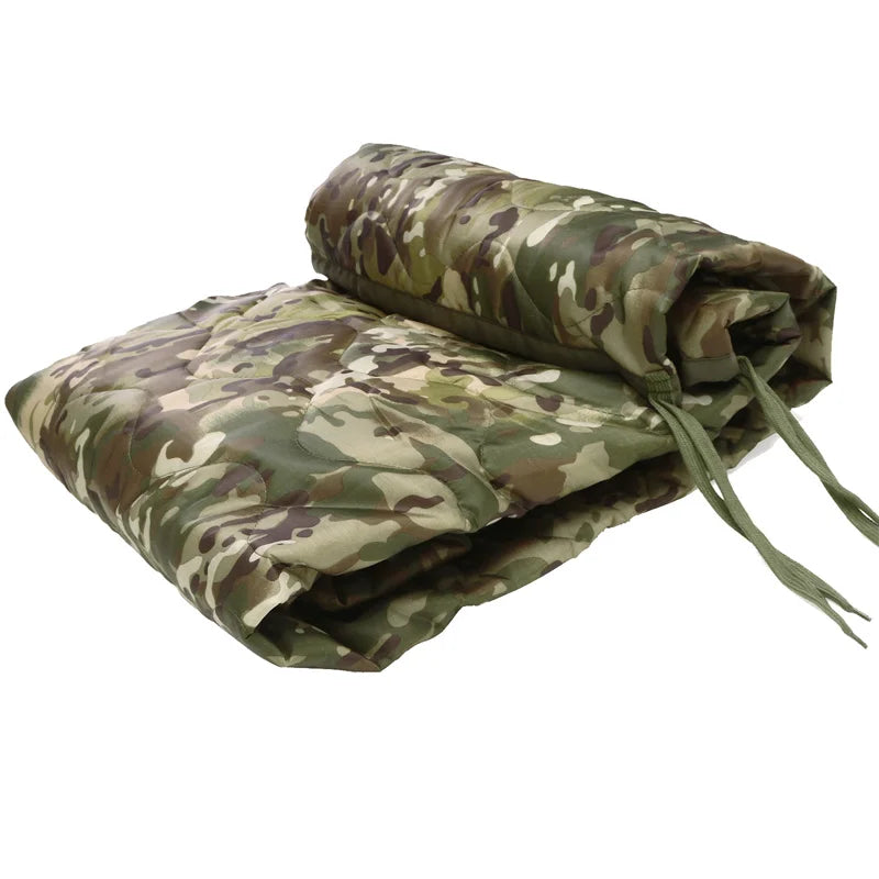 Tactical Camouflage Poncho Liner Water Repellent Quilted Outdoor Blanket