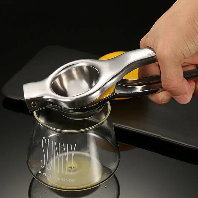 Stainless Steel Manual Citrus Juicer, Lemon Orange Hand Squeezer, Easy Clean Fruit Press, Household Kitchen Accessory
