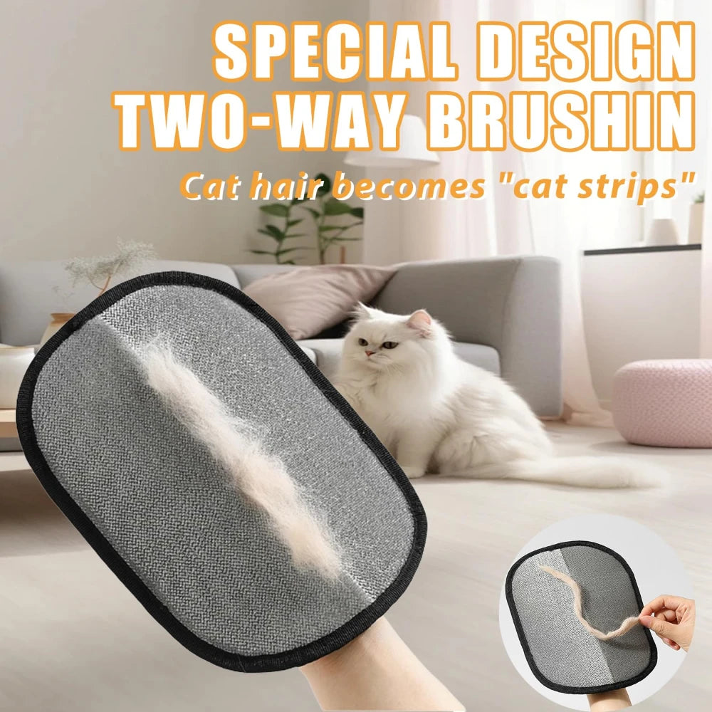 Portable Washable Double Sided Pet Hair Remover Grooming Gloves