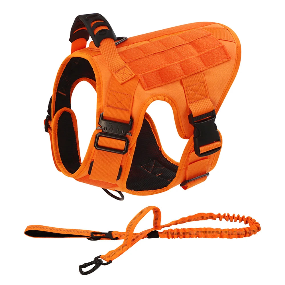 Adjustable Padded Tactical Dog Harness With Quick Release Buckle