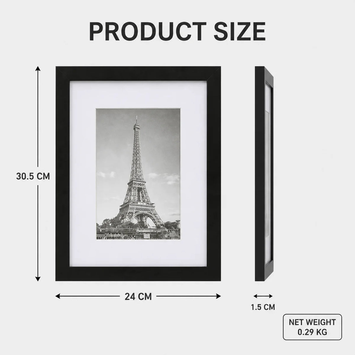 Eiffel Tower Picture Frame Black Art Decor with White Mat Eiffel Tower Wall Art for Home Living Room Best 2026