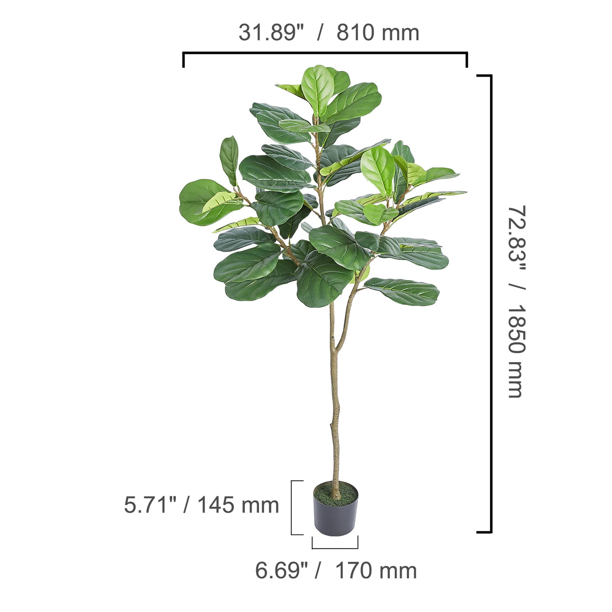 SucceBuy Artificial Olive Tree 4/5/6FT Tall Faux Plant Secure PE Material Anti-Tip Tilt Protection Low-Maintenance Tree for Home