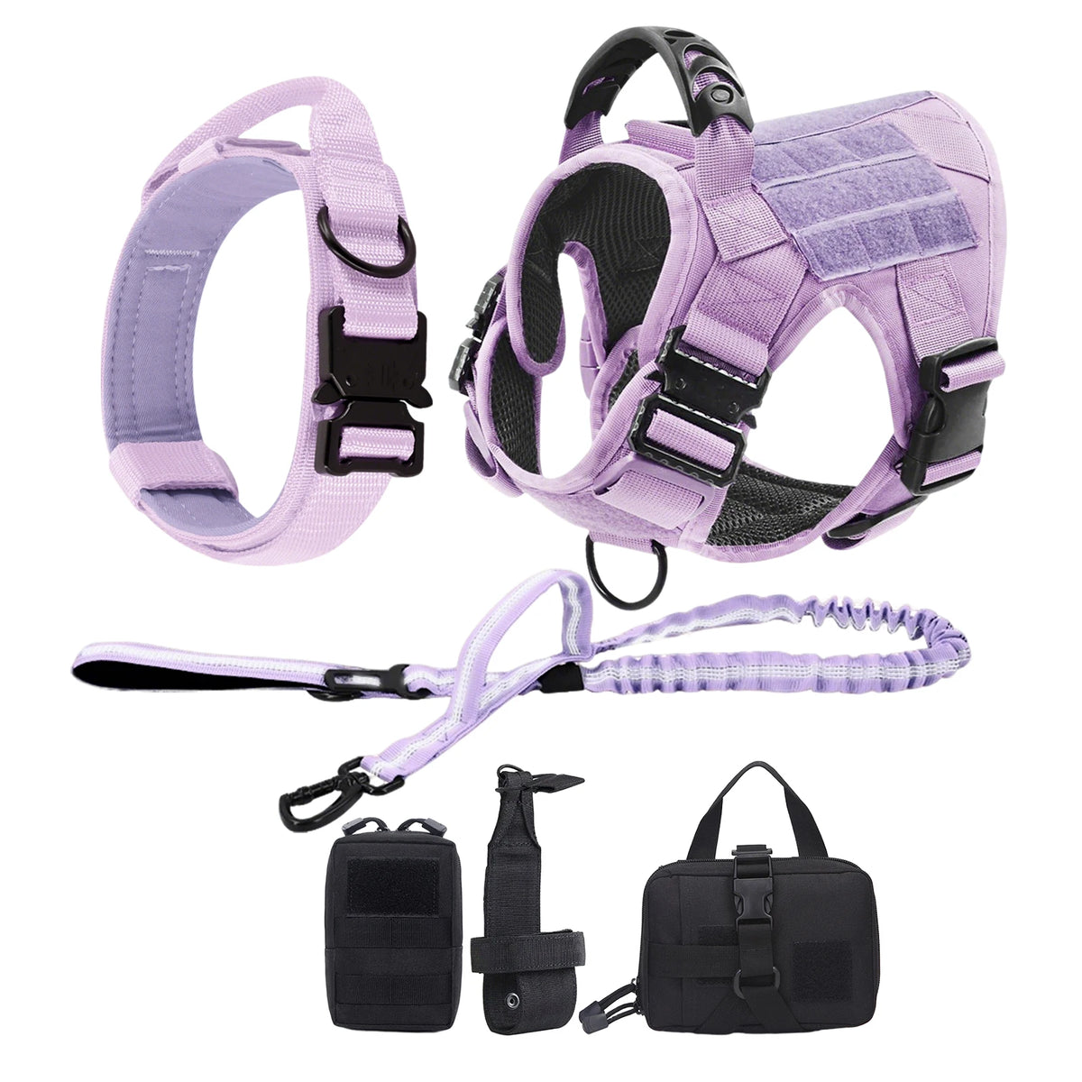 Adjustable Padded Tactical Dog Harness With Quick Release Buckle