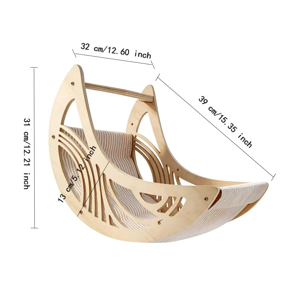 CWV Moon Shape Cat Wall Shelves With Hammock Star Perches