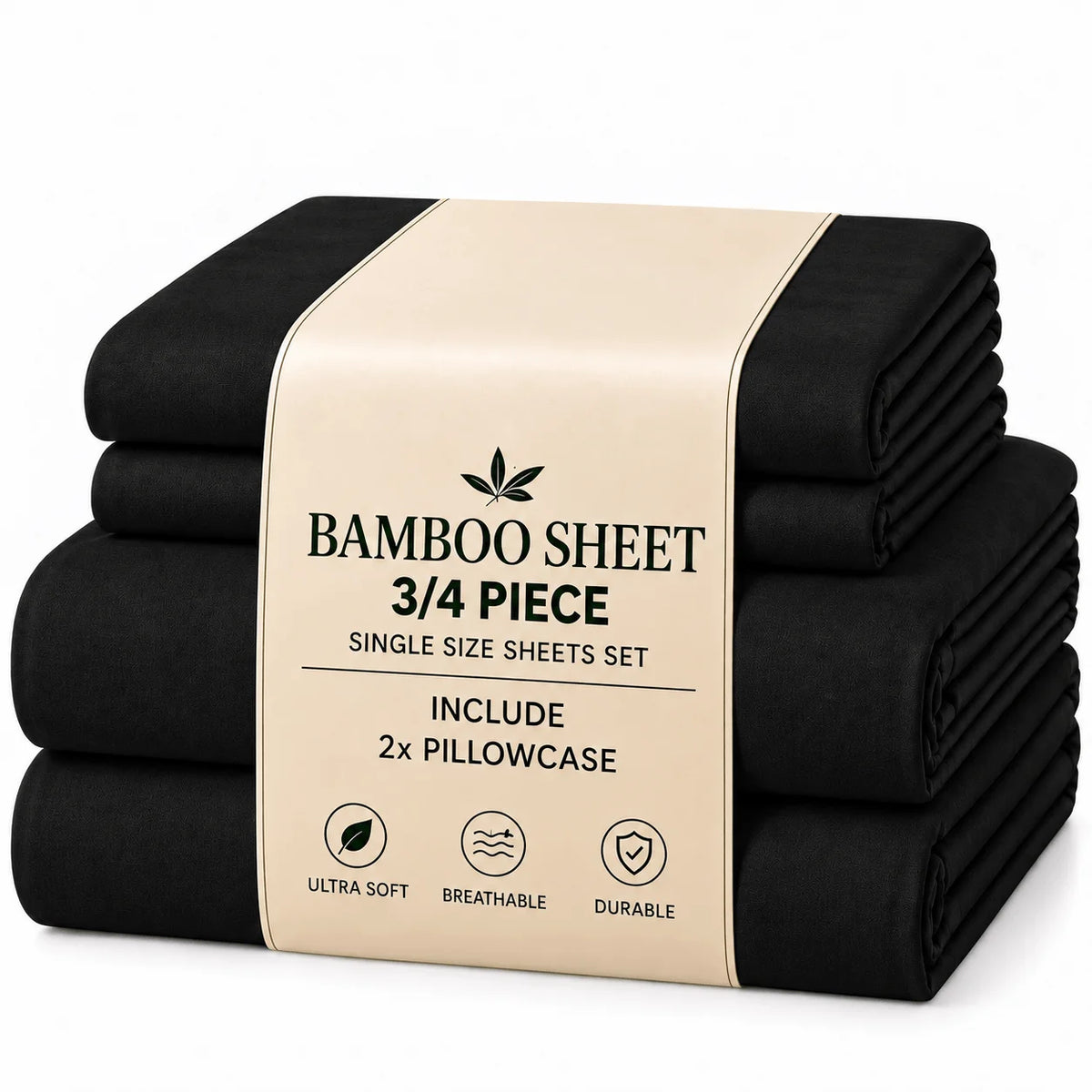 3/4pcs Bamboo Sheet Set, Twin/Full/Queen/King Size, Ultra Soft Breathable Hotel Style Bedding, 15 Inch Deep Pocket Fitted Sheet, Wrinkle Resistant & Machine Washable Bed Sheets