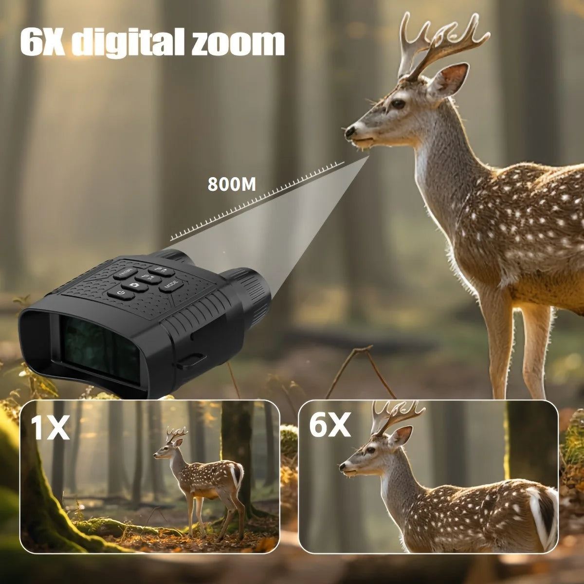Digital Night Vision Monocular Camera With 6X Zoom And Infrared
