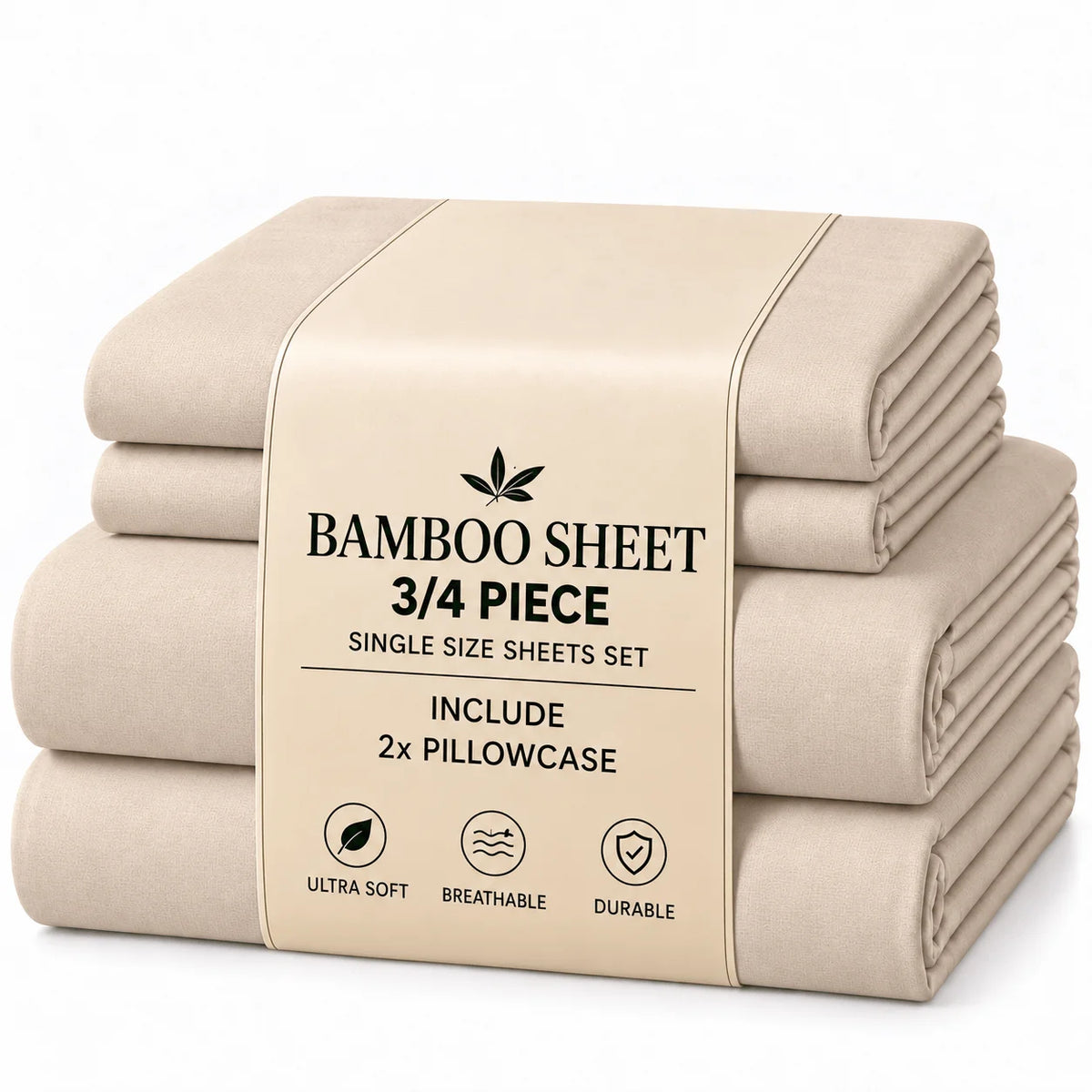 3/4pcs Bamboo Sheet Set, Twin/Full/Queen/King Size, Ultra Soft Breathable Hotel Style Bedding, 15 Inch Deep Pocket Fitted Sheet, Wrinkle Resistant & Machine Washable Bed Sheets