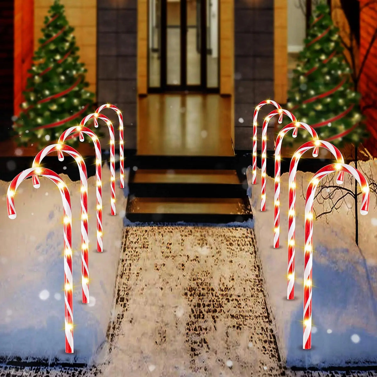 Joyfy Christmas Candy Cane Pathway Lights for Holiday Decorations
