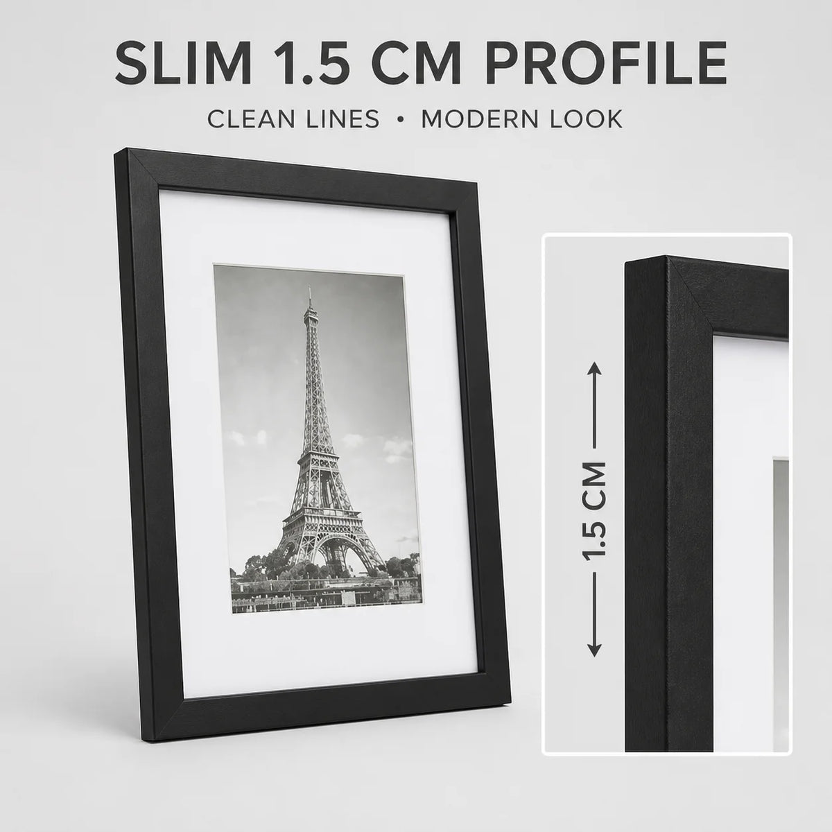 Eiffel Tower Picture Frame Black Art Decor with White Mat Eiffel Tower Wall Art for Home Living Room Best 2026