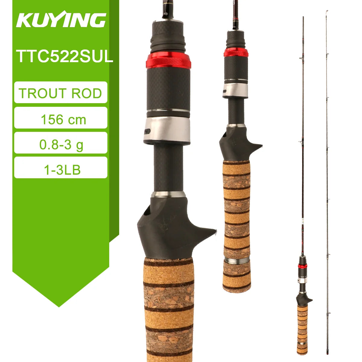 KUYING TETON Carbon Spinning And Casting Fishing Lure Rod