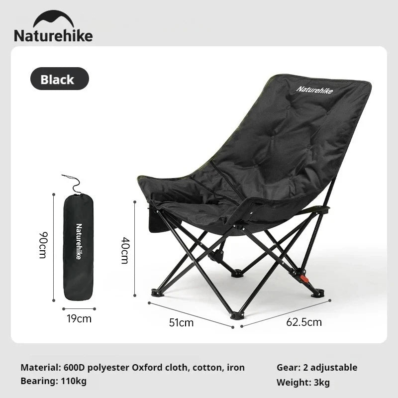 Naturehike Folding Reclining High Back Camping Chair for Outdoor Relaxing