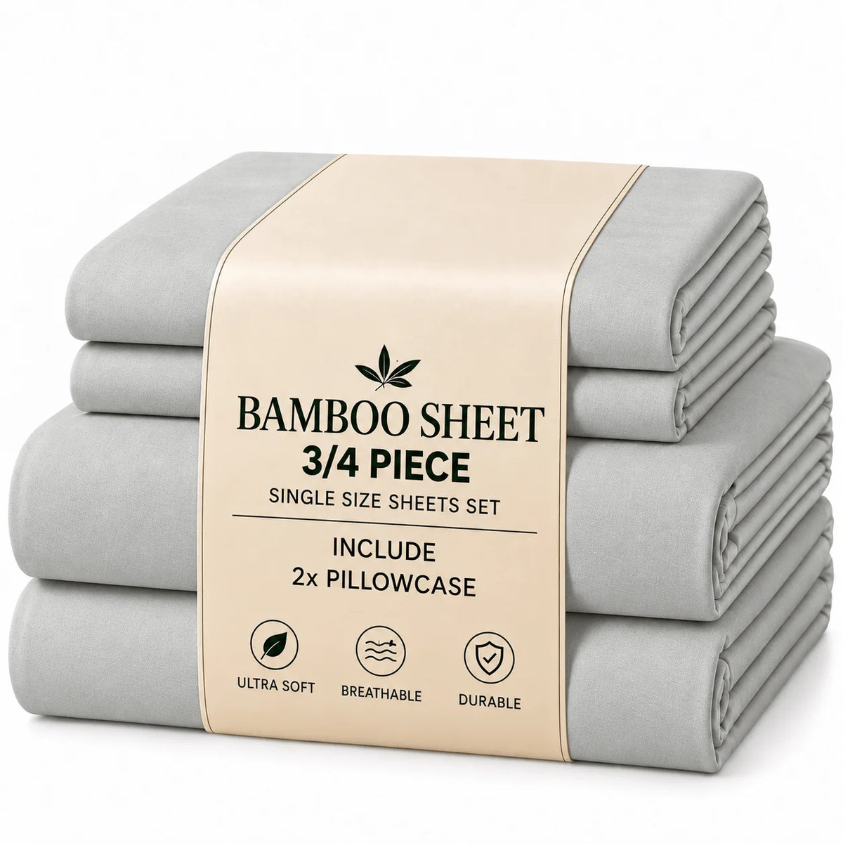 3/4pcs Bamboo Sheet Set, Twin/Full/Queen/King Size, Ultra Soft Breathable Hotel Style Bedding, 15 Inch Deep Pocket Fitted Sheet, Wrinkle Resistant & Machine Washable Bed Sheets