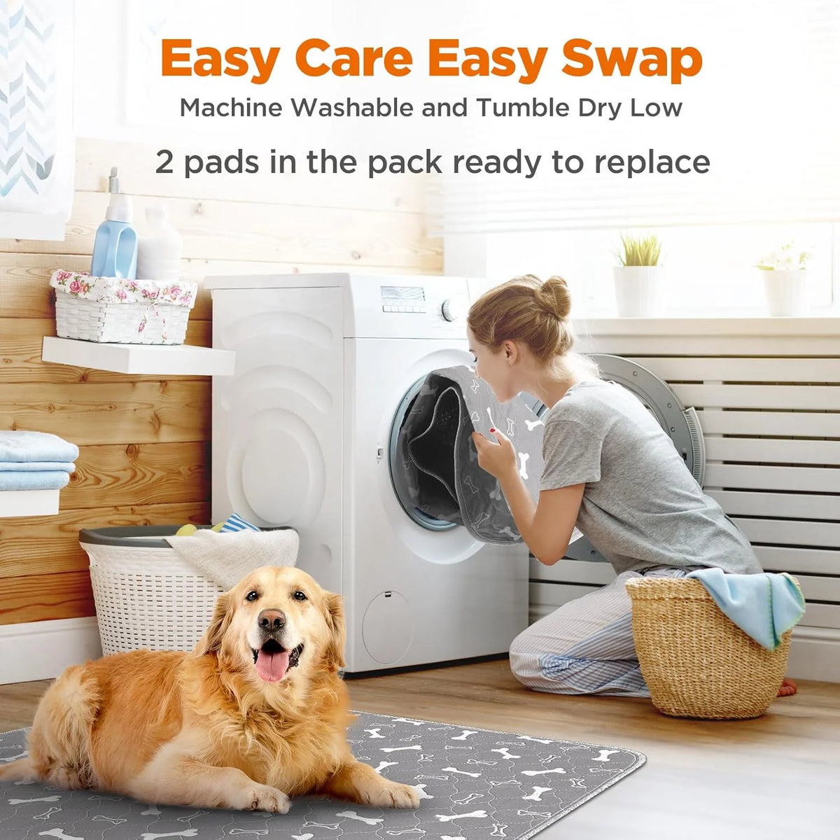 Washable Reusable Dog Pee Pads Absorbent Waterproof Pet Training Mats