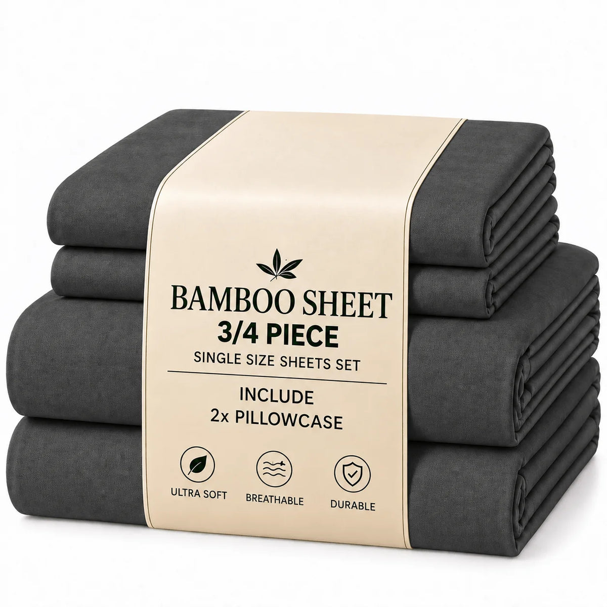 3/4pcs Bamboo Sheet Set, Twin/Full/Queen/King Size, Ultra Soft Breathable Hotel Style Bedding, 15 Inch Deep Pocket Fitted Sheet, Wrinkle Resistant & Machine Washable Bed Sheets