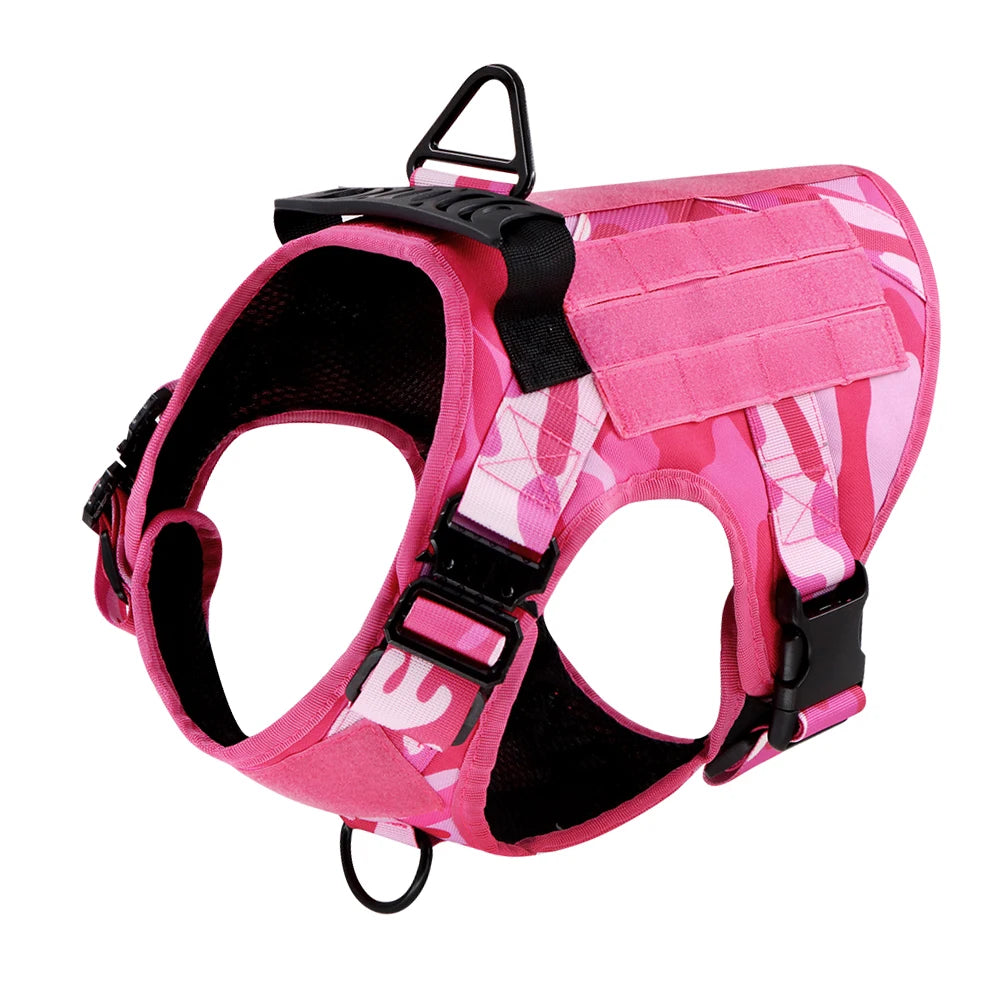 Adjustable Padded Tactical Dog Harness With Quick Release Buckle