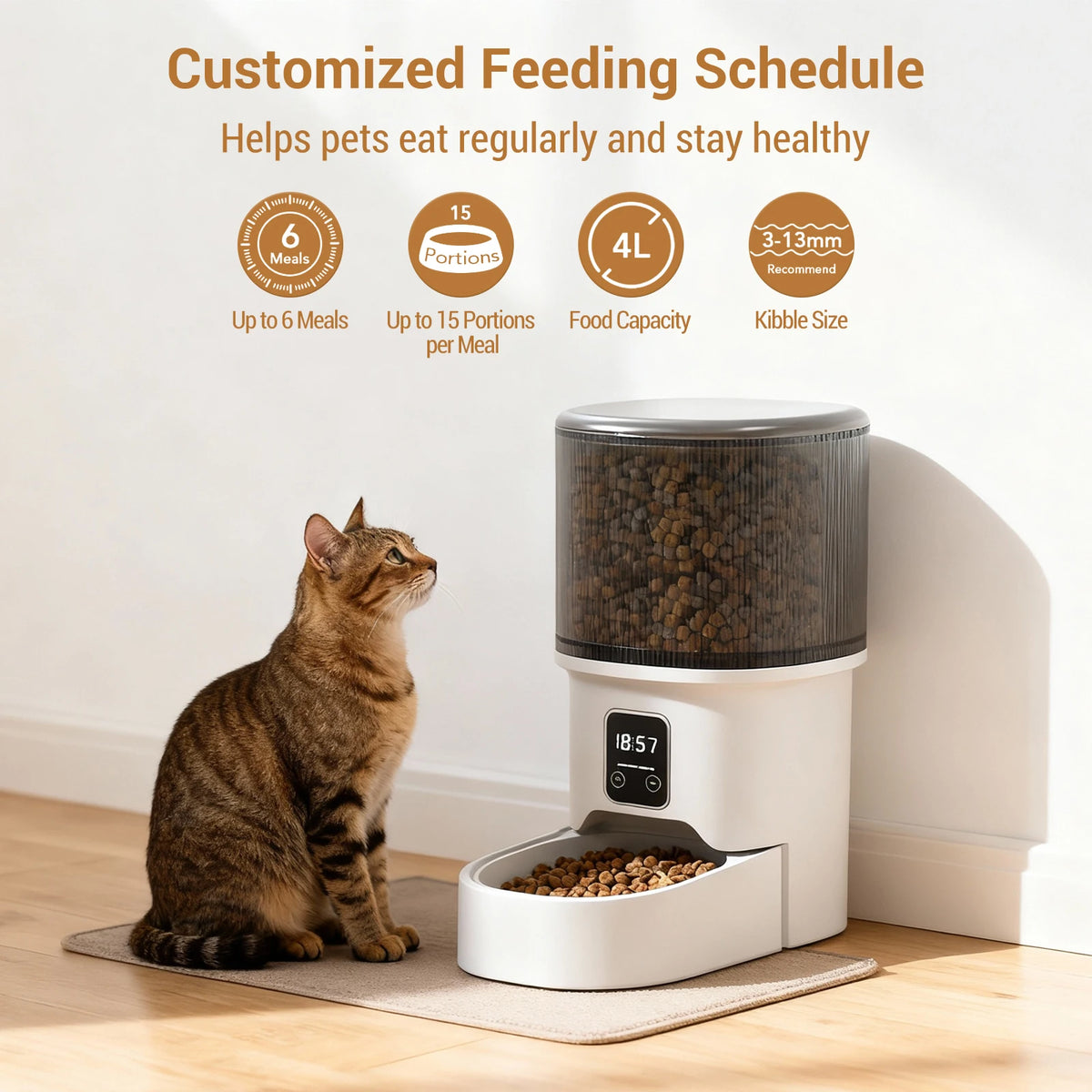 HiMISS Programmable Automatic Pet Feeder With Timer And Portion Control