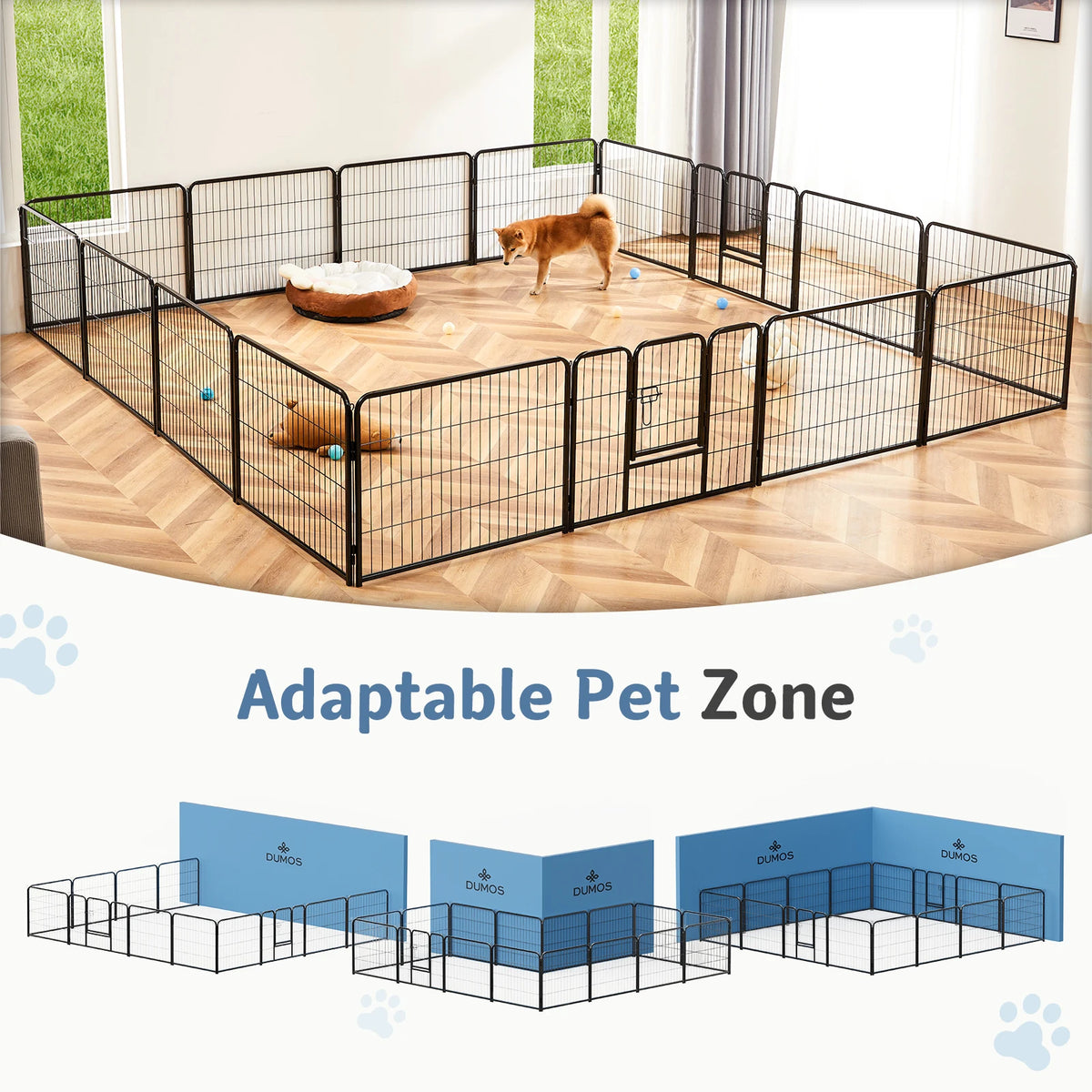 JHK Foldable Metal Dog Playpen for Indoor and Outdoor Exercise