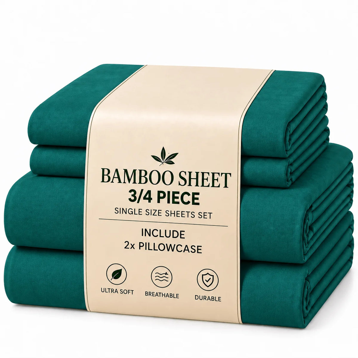 3/4pcs Bamboo Sheet Set, Twin/Full/Queen/King Size, Ultra Soft Breathable Hotel Style Bedding, 15 Inch Deep Pocket Fitted Sheet, Wrinkle Resistant & Machine Washable Bed Sheets