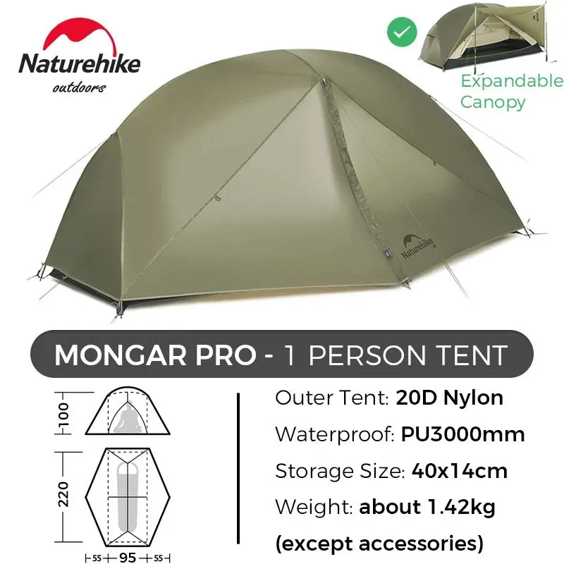 Naturehike Mongar Pro Ultralight Waterproof Backpacking Camping Tent