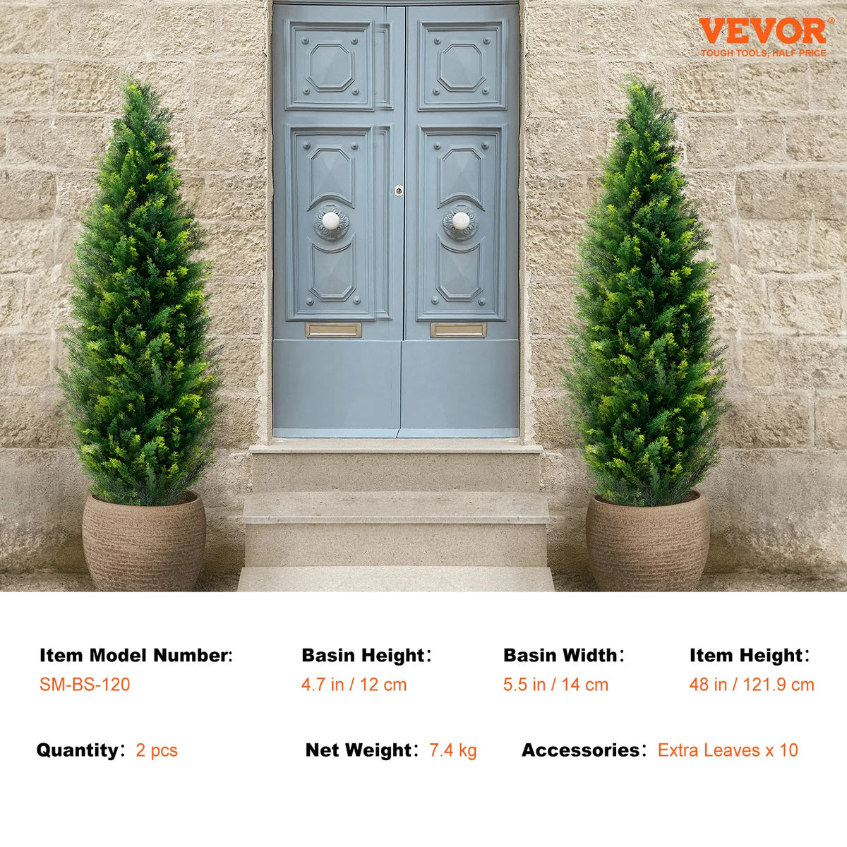 SucceBuy Artificial Cedar Topiary Trees for Home and Outdoor Decor