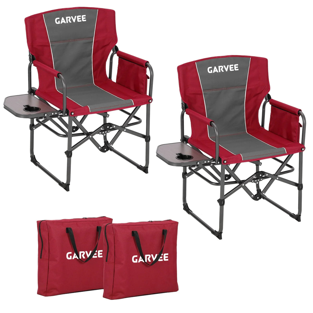 HiMISS Heavy Duty Folding Directors Chair With Side Table