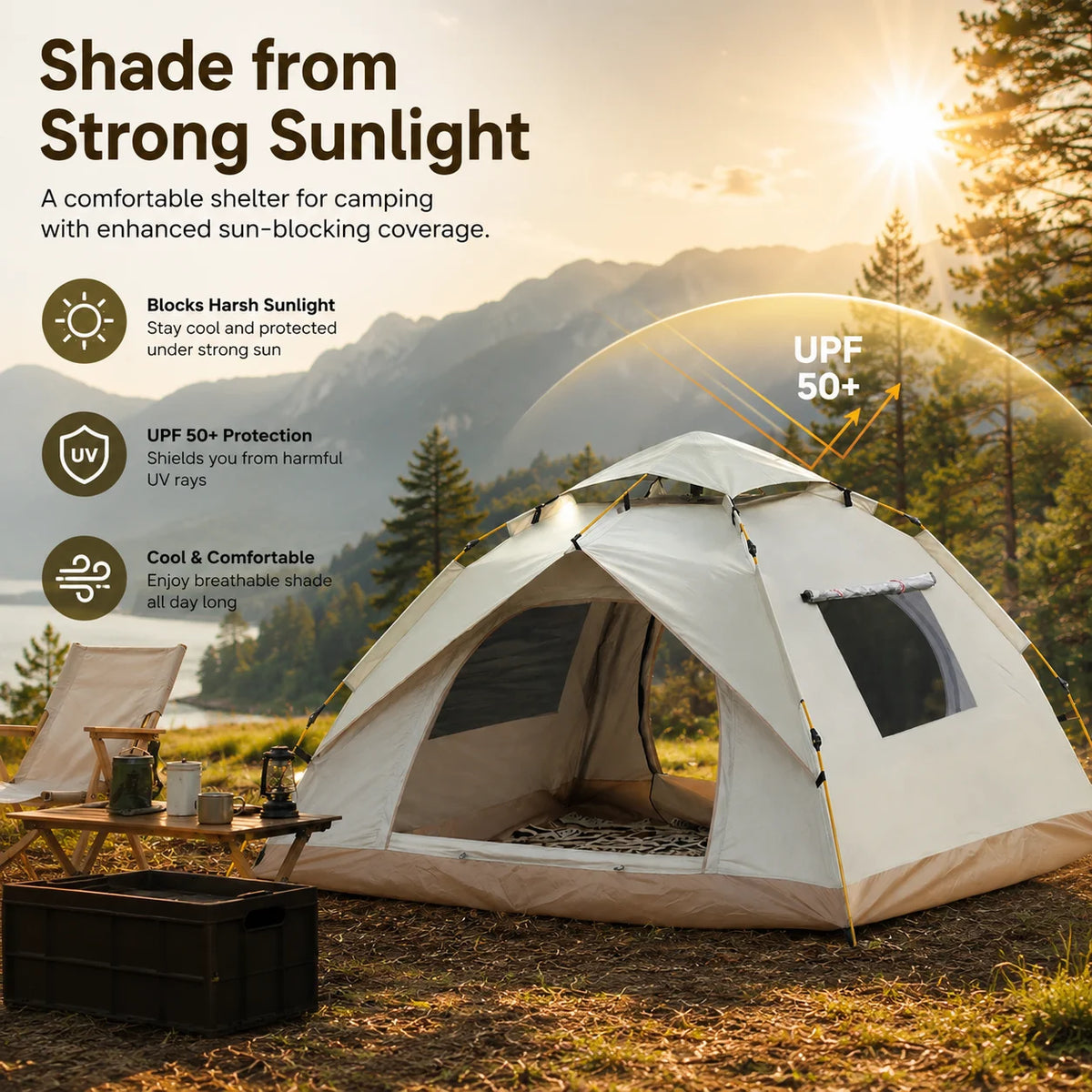 TRIBENEST Automatic Pop Up Camping Tent for Outdoor Family Adventures