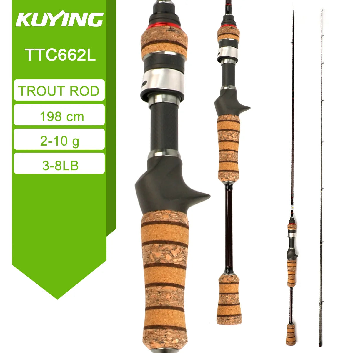 KUYING TETON Carbon Spinning And Casting Fishing Lure Rod