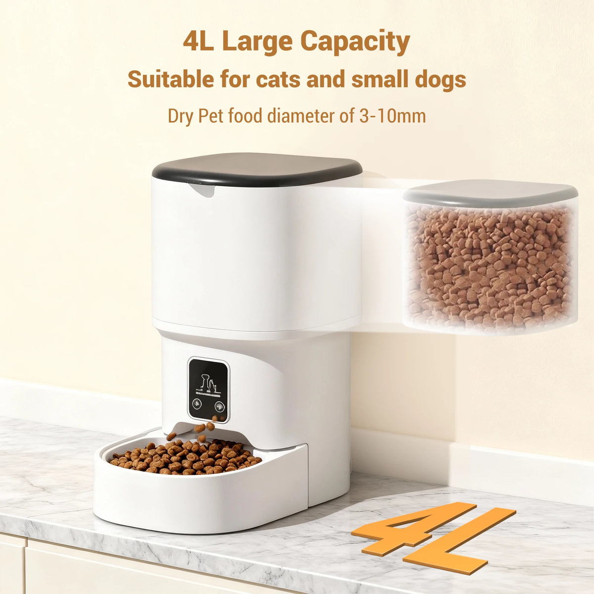 HiMISS Programmable Automatic Pet Feeder With Timer And Portion Control