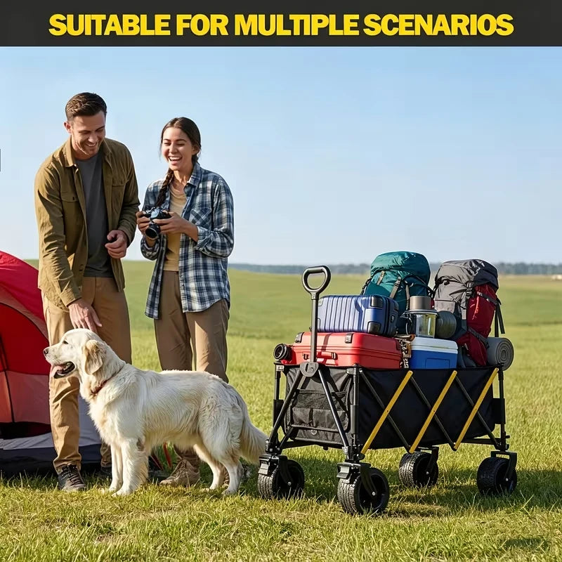 Heavy Duty Folding Utility Wagon for Camping and Outdoor Use
