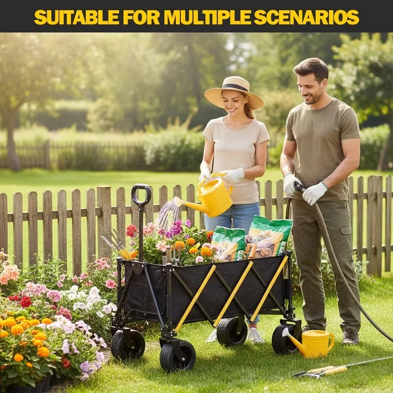 Heavy Duty Folding Utility Wagon for Camping and Outdoor Use