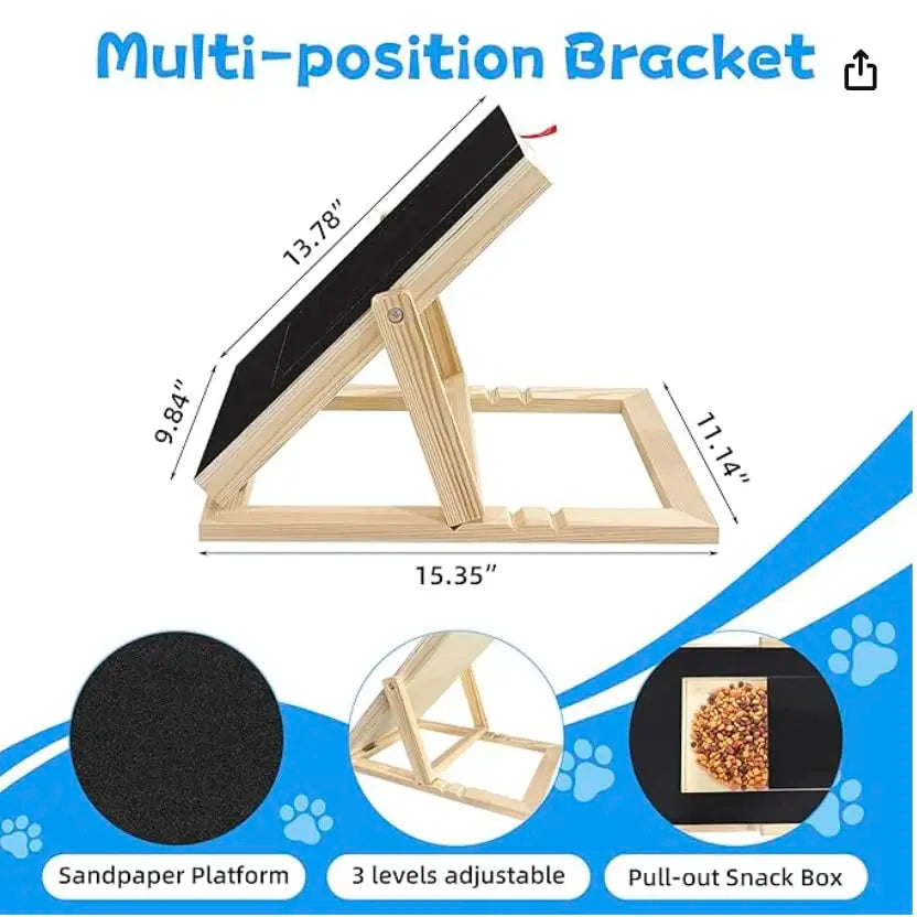 Wooden Dog Nail Scratch Board With Treat Drawer For Dogs